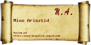Miss Arisztid névjegykártya